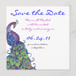 Pfauenthema Hochzeit Einladung Save the Date