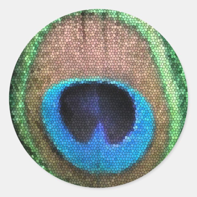 Pfauenumkleber Runder Aufkleber (Vorderseite)