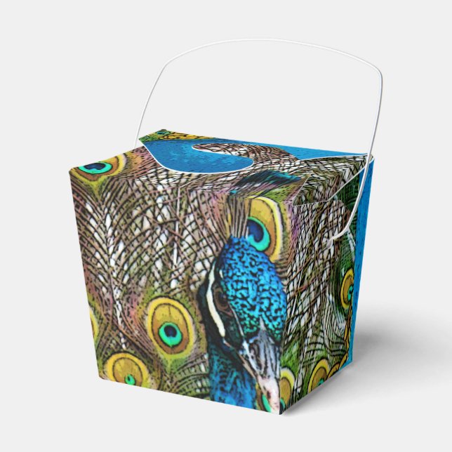 Pfauenvögel auf Anzeige Geschenkschachtel (Vorderseite)