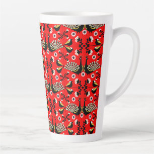 Pfauenvogel Folk Art. Milchtasse