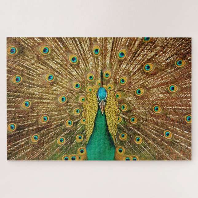 Pfauenvogel Foto Puzzle (Horizontal)