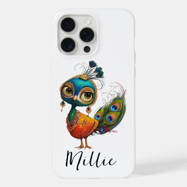 Pfauenvogel iPhone Hülle (Rückseite)