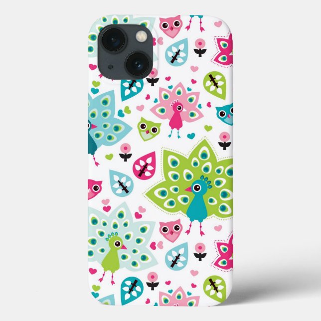 Pfauenvogel und Eule Case-Mate iPhone Hülle (Rückseite)