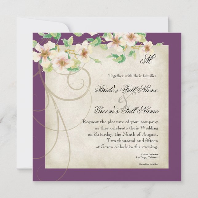 Pfauenvogelkäfig - Einladung zur Hochzeit (Vorderseite)