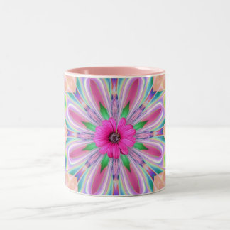 Pfaufeder-Kaleidoskop Zweifarbige Tasse