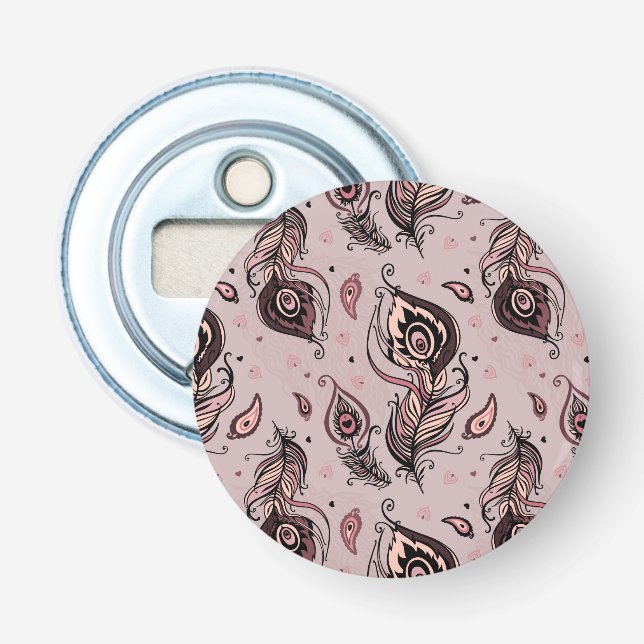 Pfaufedermuster Flaschenöffner (Vorderseite)