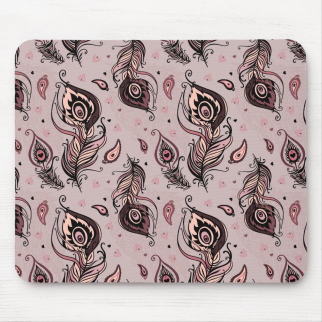 Pfaufedermuster Mousepad (Vorne)