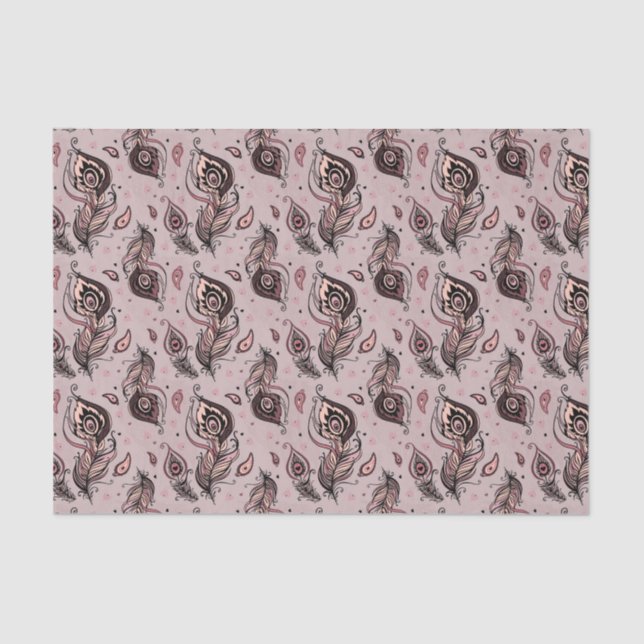 Pfaufedermuster Seidenpapier (Vorderseite)