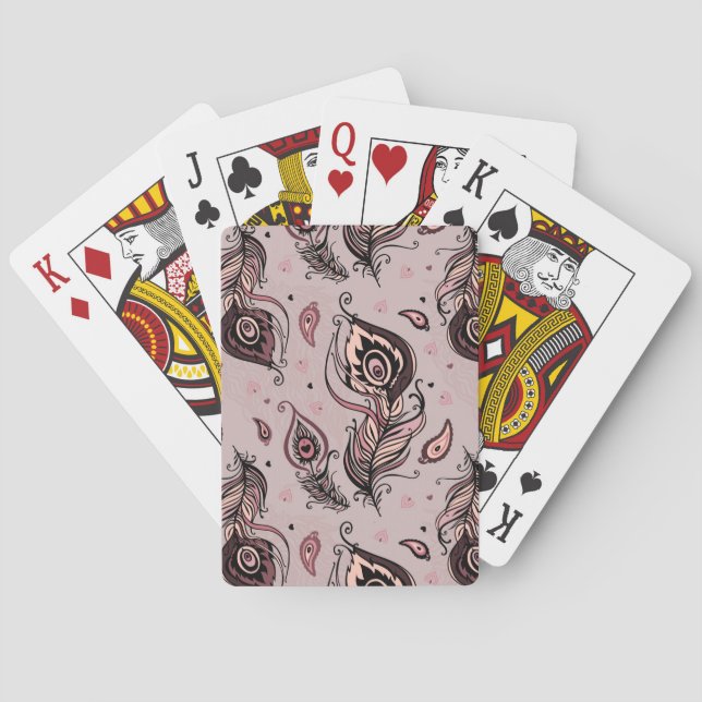 Pfaufedermuster Spielkarten (Rückseite)