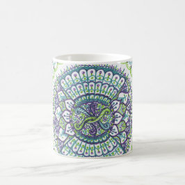 Pfaumandala-Kaffee-Tasse Tasse