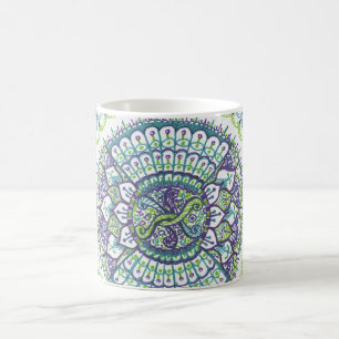 Pfaumandala-Kaffee-Tasse Tasse