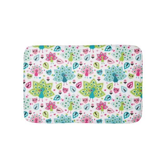 Pfauvogel und -eule badematte (Vorderseite)