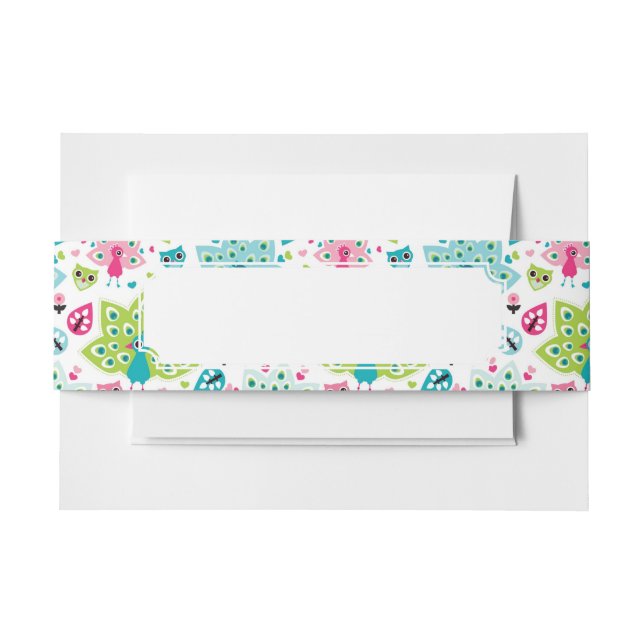 Pfauvogel und -eule einladungsbanderole (Vorderseite Beispiel)