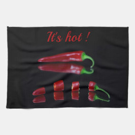 Pfeffer aus dem Hot Chili, rot und schwarz, mit Te Geschirrtuch