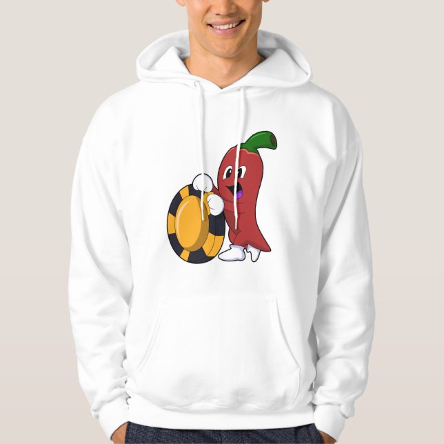 Pfeffer im Poker mit Poker-Chips Hoodie (Vorderseite)