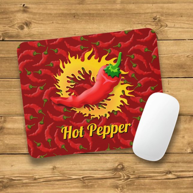 Pfeffer mit Flame Mouse Pad Mousepad (Von Creator hochgeladen)