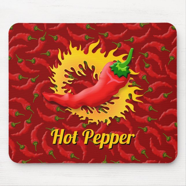 Pfeffer mit Flame Mouse Pad Mousepad (Vorne)