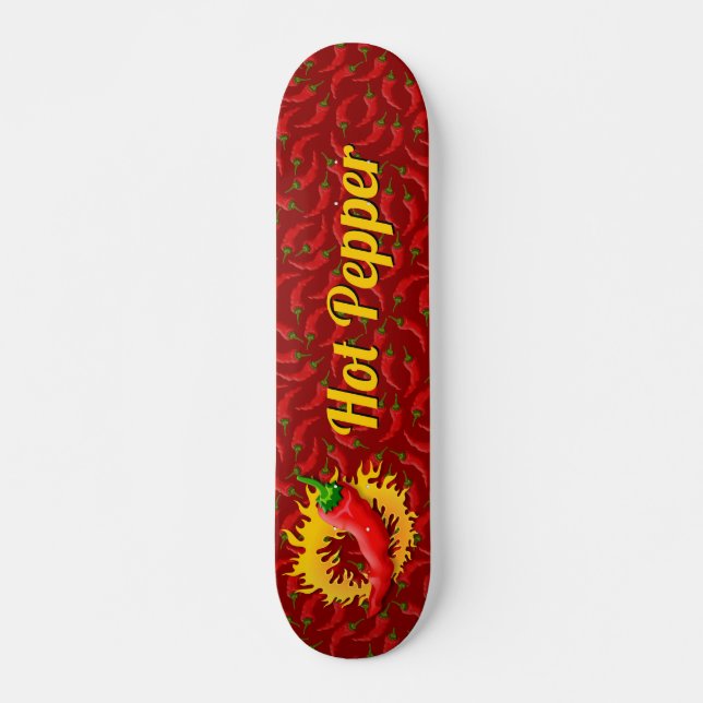 Pfeffer mit Flame Skateboard Deck (Vorne)