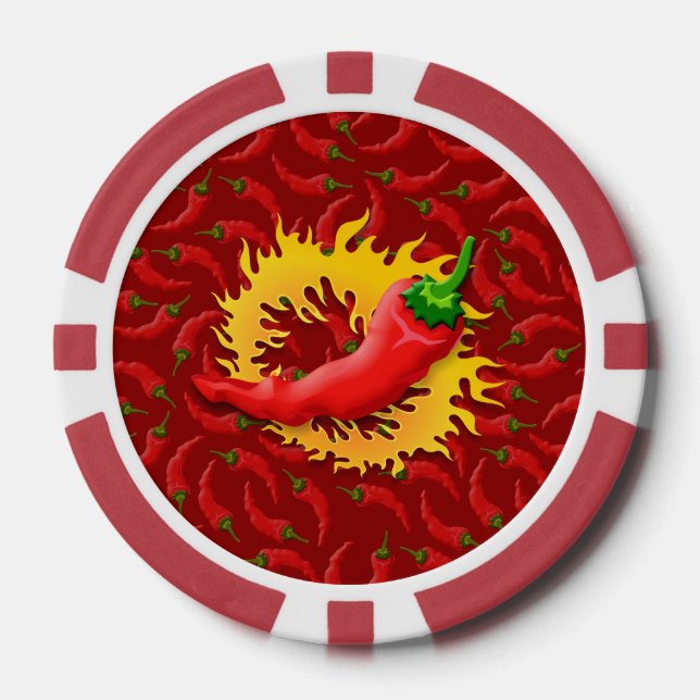 Pfeffer mit Flamme Pokerchips (Vorderseite)