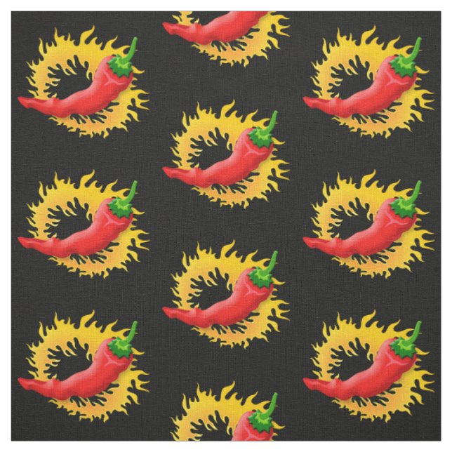 Pfeffer mit Flamme Stoff (Muster)
