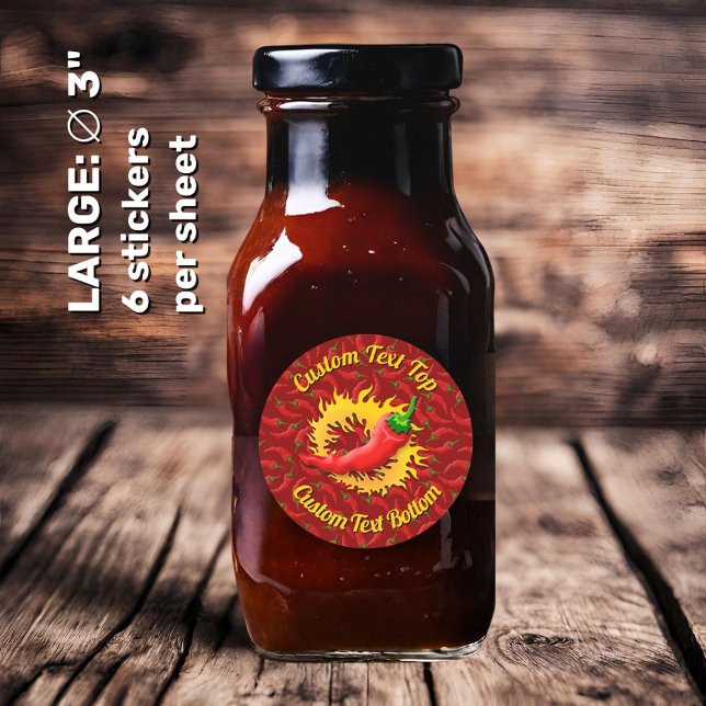 Pfeffer mit Flammenaufkleber Runder Aufkleber (Von Creator hochgeladen)