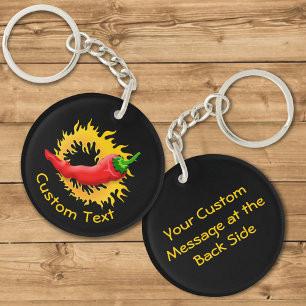 Pfeffer mit FlammenSchlüsselanhänger Schlüsselanhänger
