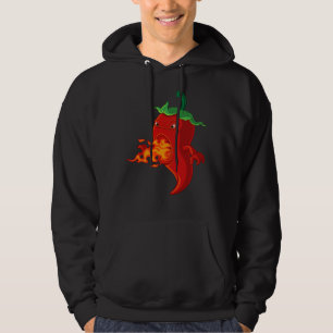 Pfeffer mit rotem heißem Chili mit Flamme Hoodie