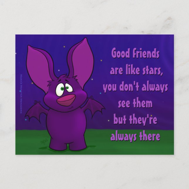 Pfeffer the Bat, w/quote postcard Postkarte (Vorderseite)