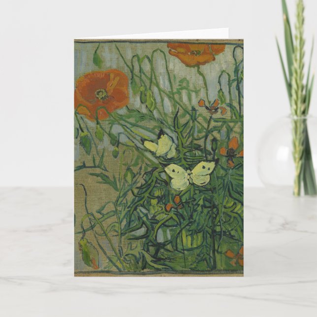 Pfeffer und Schmetterlinge von Vincent Van Gogh Karte (Vorderseite)