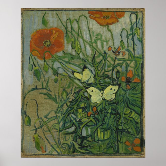Pfeffer und Schmetterlinge von Vincent Van Gogh Poster (Vorne)