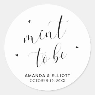 Pfefferminz Herzen Elegante Pfefferminz Hochzeitsg Runder Aufkleber