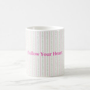 Pfefferminz Herzen Rosa Streifen Kaffeetasse