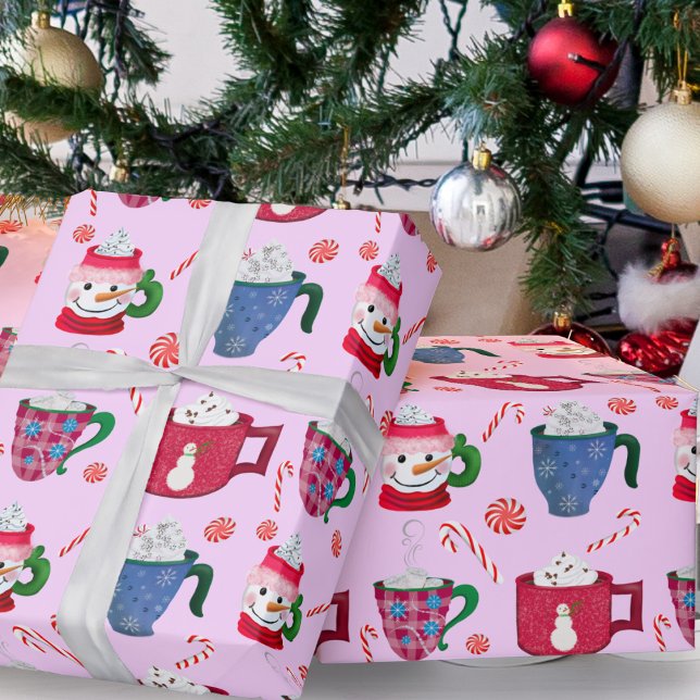 Pfefferminz-Party Geschenkpapier (Cozy magic for gift-giving with hot chocolate peppermint wrapping paper!)