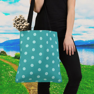 Pfefferminz-Polka-Punkt-Große-Schultertasche