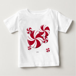 Pfefferminz-Strudel-Streifen-Süßigkeit Baby T-shirt