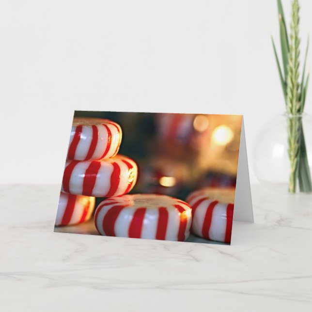 Pfefferminz-Süßigkeit Feiertagskarte (Vorderseite)