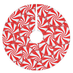 Pfefferminz-Süßigkeit Polyester Weihnachtsbaumdecke