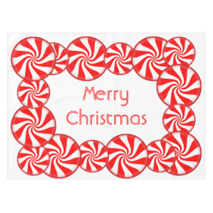 Pfefferminz-Süßigkeits-frohe Weihnachten Tischdecke
