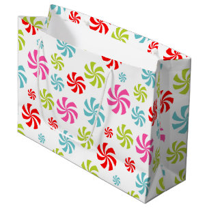 Pfefferminz-Swirbel-Muster – Farbige Bonbon-Design Große Geschenktüte