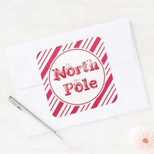 Pfefferminz-Weihnachten Nordpol Geschenkanhänger A Quadratischer Aufkleber