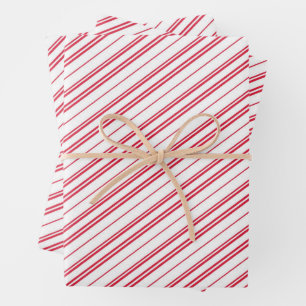 Pfefferminz-Weihnachts-Candy-Cane-Streifen Geschenkpapier Set