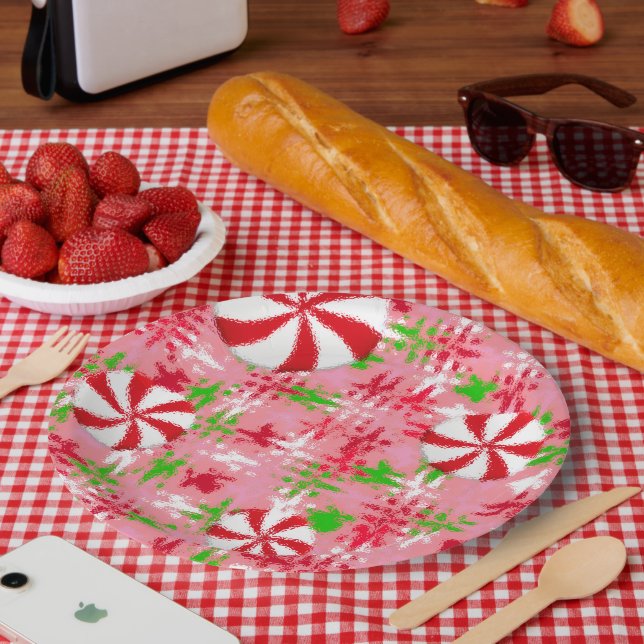 Pfefferminz Wirbel  Pappteller (Picknick)