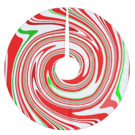 Pfefferminz-Zuckerstange-Strudel-rotes weißes Grün Polyester Weihnachtsbaumdecke
