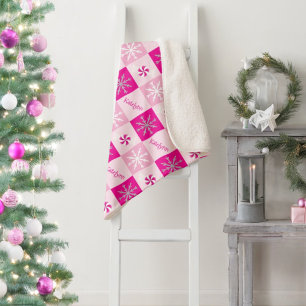 Pfefferminzen und Schneeflocken hinzufügen Sherpadecke