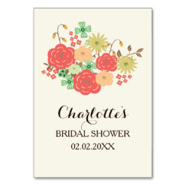 Pfefferminzenkorallen-Brautparty-Bingokarten Tischnummer