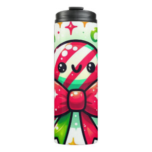 Pfefferminzfreude: Weihnachts-Candy-Charakter Thermosbecher