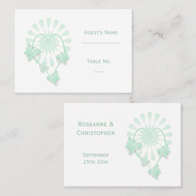 Pfefferminzschmetterlinge für den Hochzeitsplatz Platzkarte (Vorne/Hinten)