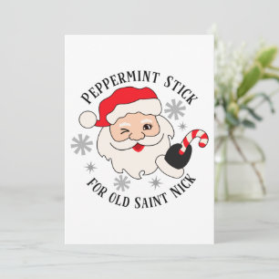Pfefferminzstange für den alten Sankt Nikolaus Feiertagskarte