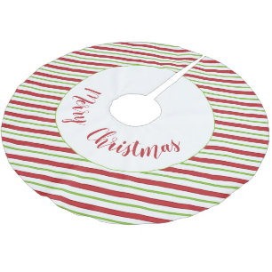 Pfefferminzstreifen personalisiert polyester weihnachtsbaumdecke