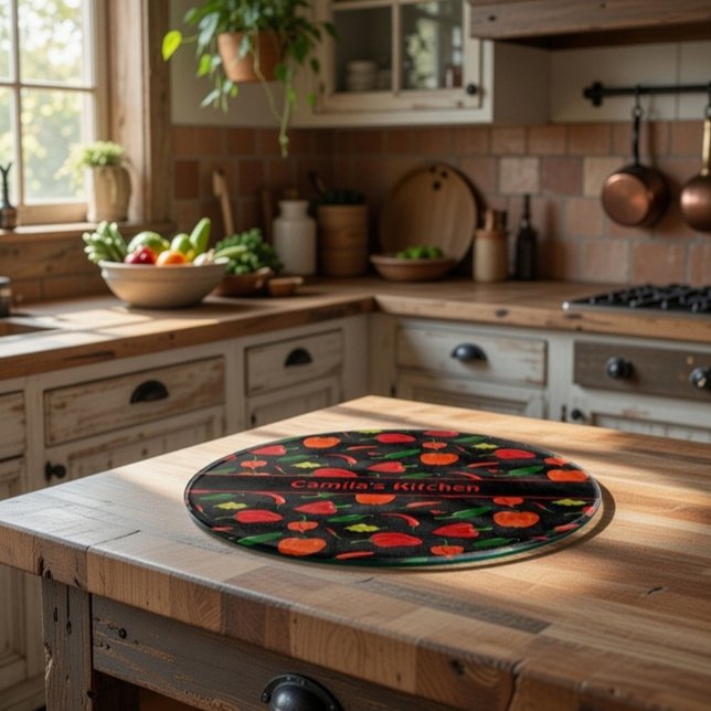 Pfeffermuster aus scharfen Chilischoten Personalis Schneidebrett (Von Creator hochgeladen)